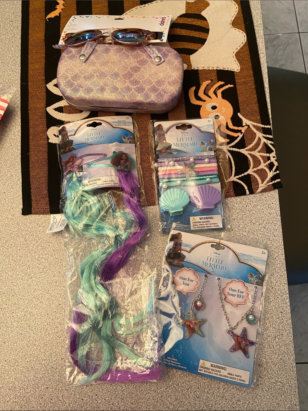 Kids Hair Accessories & Jewelry Set - Purple/Teal little mermaid